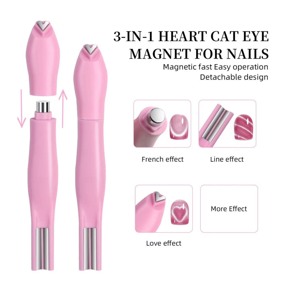 3 in 1 Heart Magnet Cat Eye