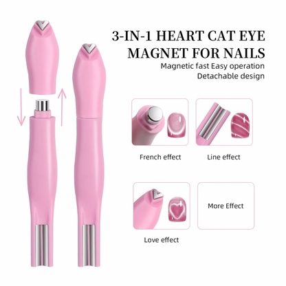 3 in 1 Heart Magnet Cat Eye