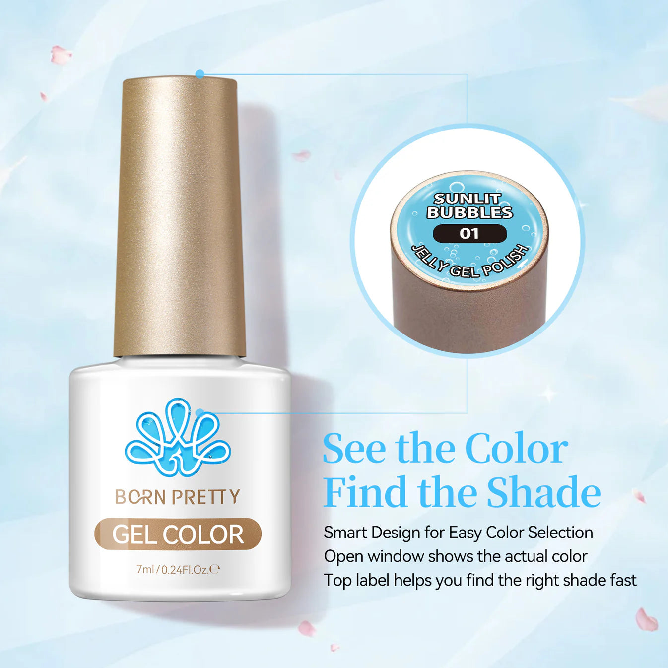 Sunlit Bubbles Cat Eye Co. – Born Pretty kit de 6