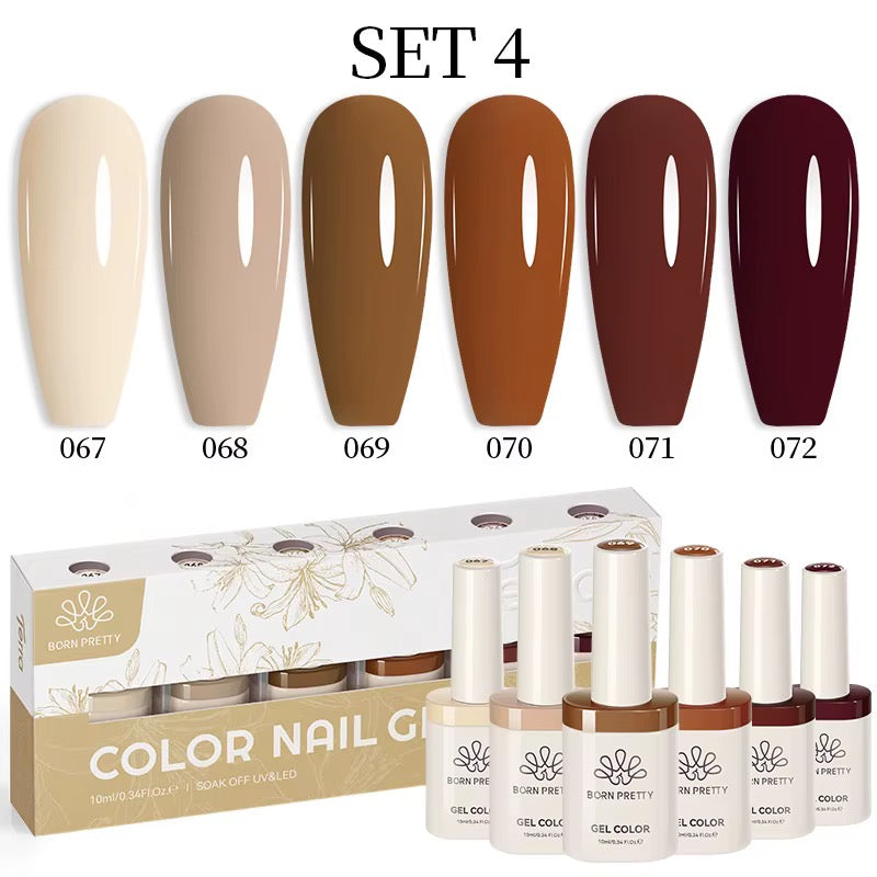 Set TERRA Gel Polish – 6 colores de 10 ml - Born Pretty