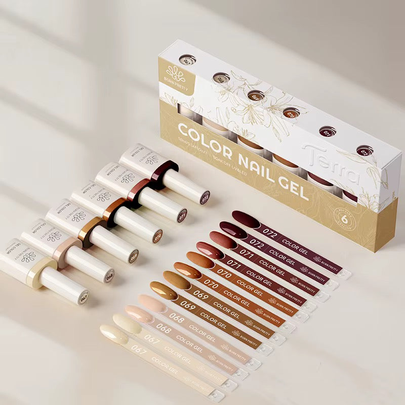 Set TERRA Gel Polish – 6 colores de 10 ml - Born Pretty