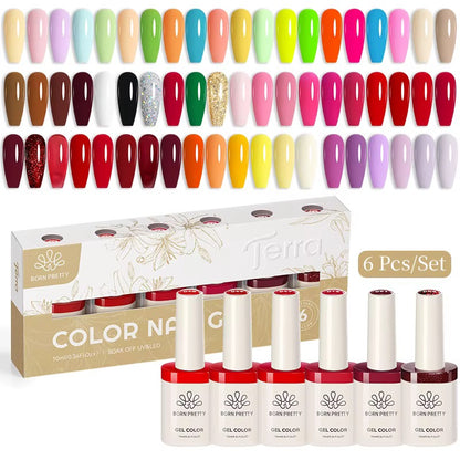 Set TERRA Gel Polish – 6 colores de 10 ml - Born Pretty