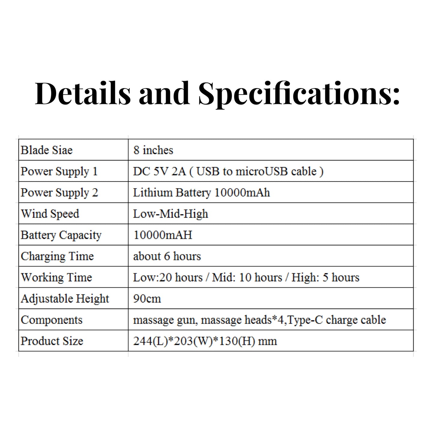 Rechargeable Fan