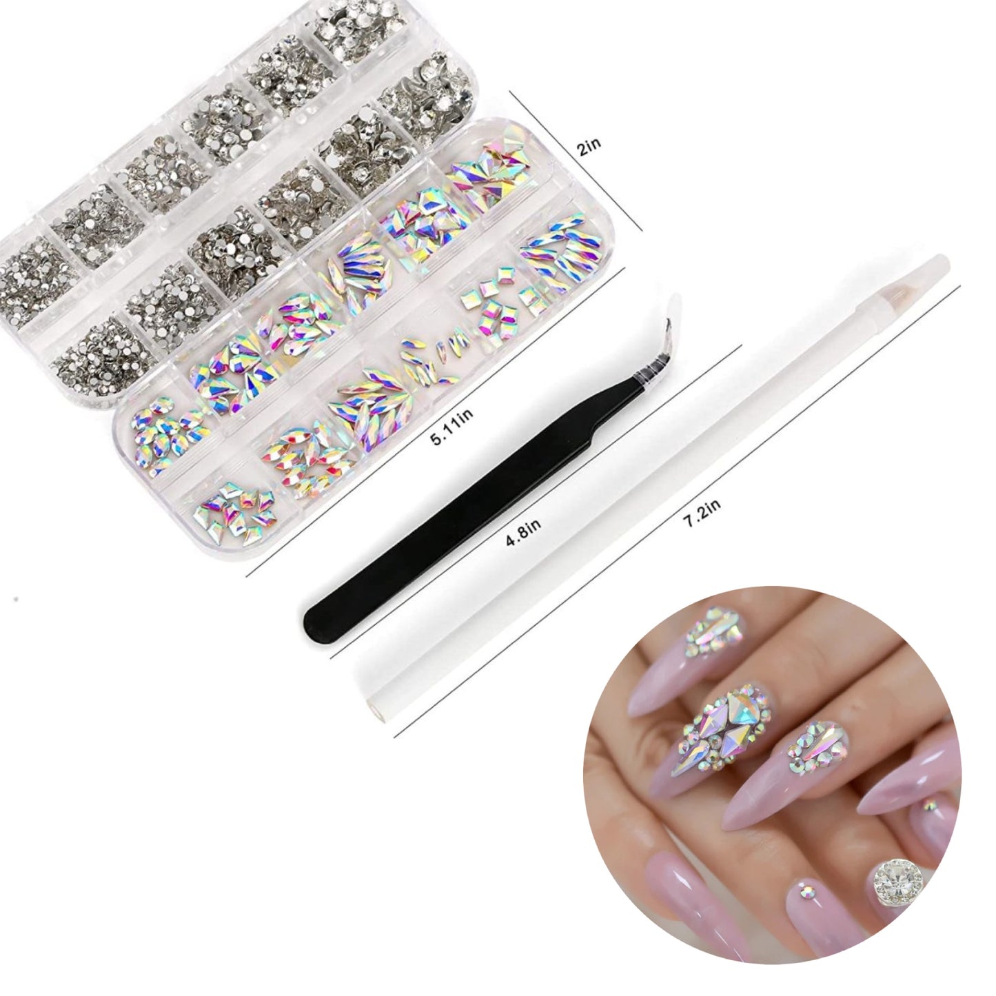 Rhinestones + Tweezer & Pen