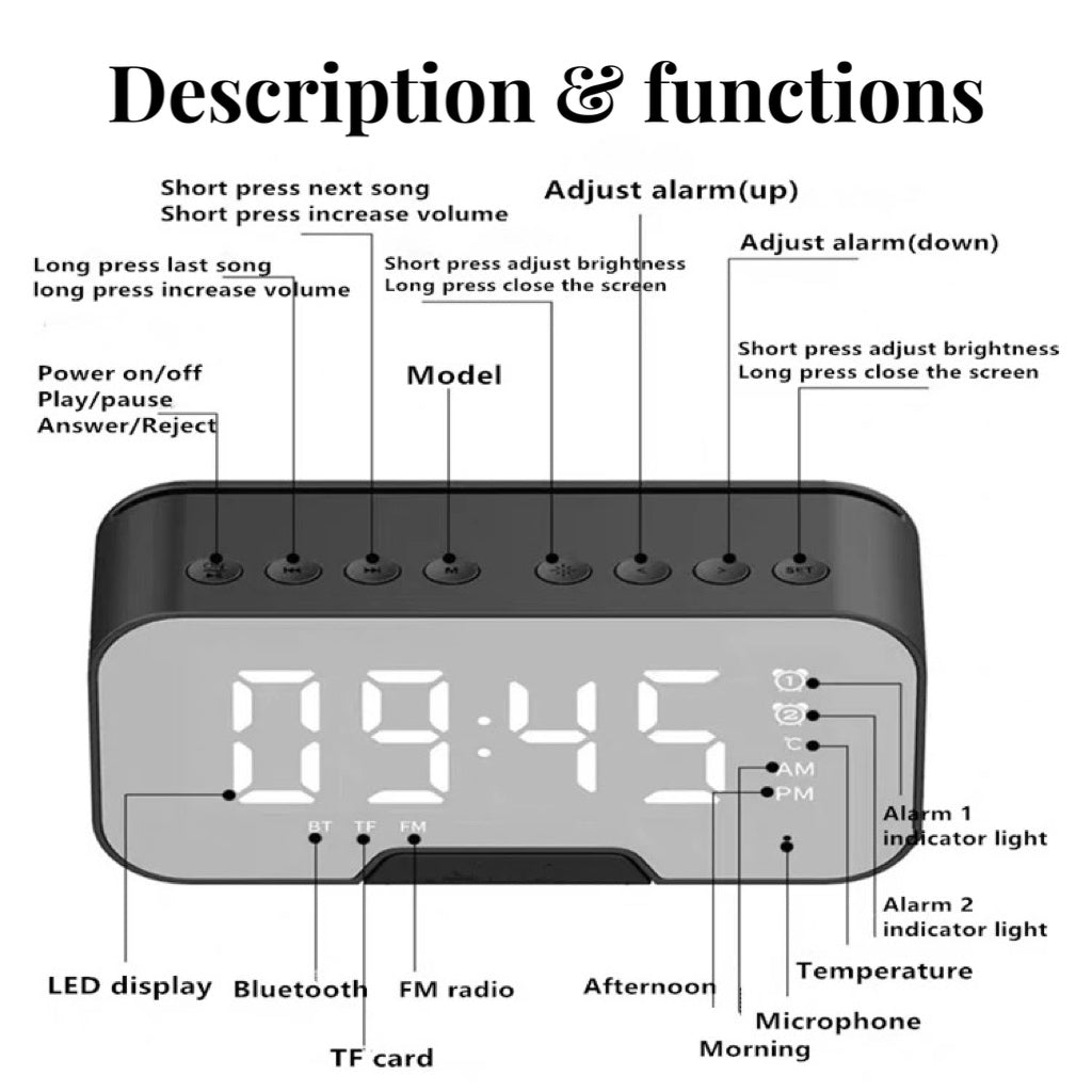 Bluetooth Speaker & Clock